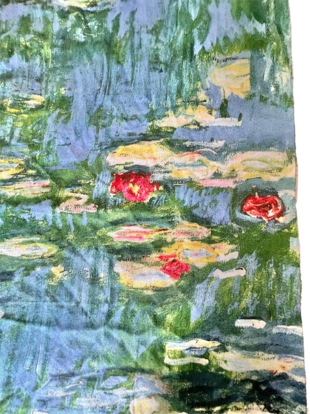 Reversible Fringed Shawl Wrap Van Gogh Almond Blossoms & Monet Water Lilies NWT - Picture 16 of 16